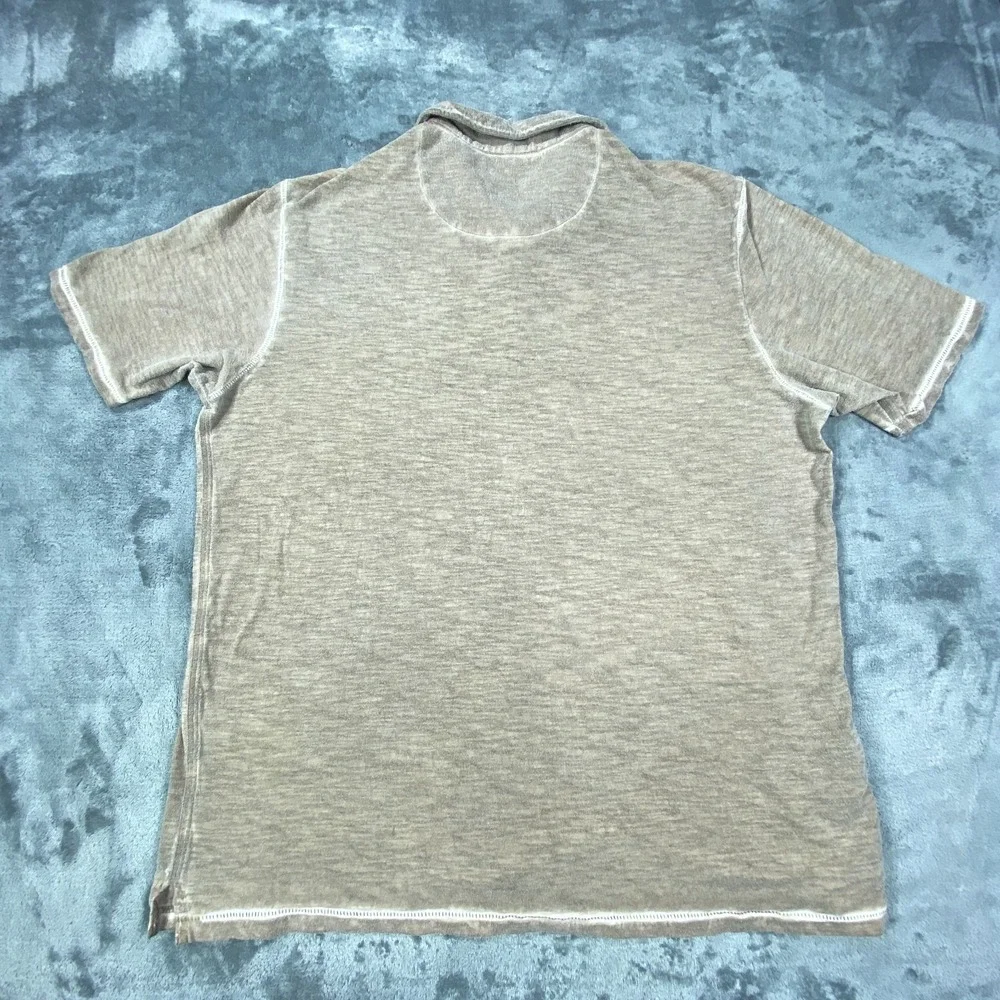 Tommy Bahama Shirt Men Large Beige Faded Style Island Crafted Beach Coastal Peru